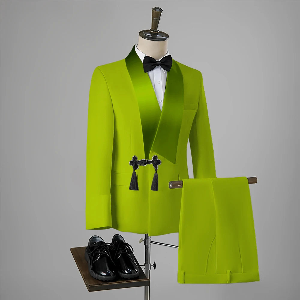 Men Suit Wedding Slim Fit Tassel Shawl Tuxedo