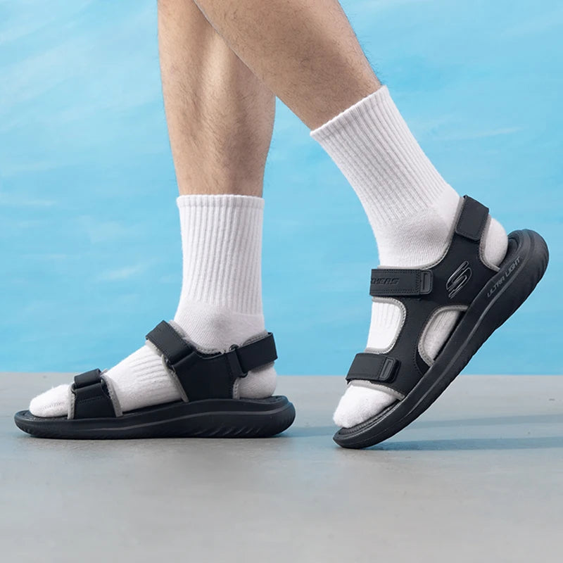 Skechers Men's Casual Comfortable Sports Sandals Beach Shoes Bathroom Sandals Casual Slippers 232893-Bbk