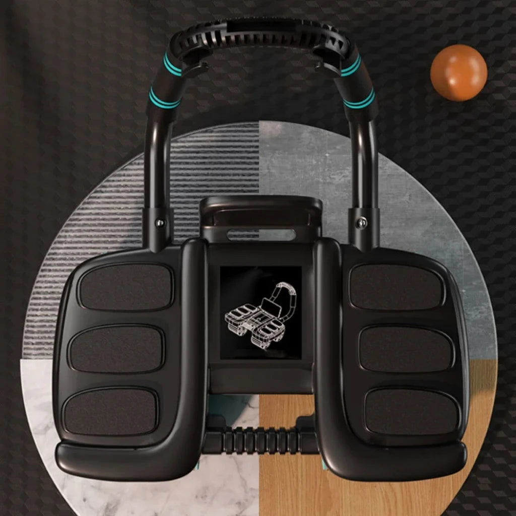 Roulette Abdominale Six Coudes Glissière Roue d'Entraînement Abdominale Rebond Automatique Antidérapant Équipement de Fitness pour la Maison