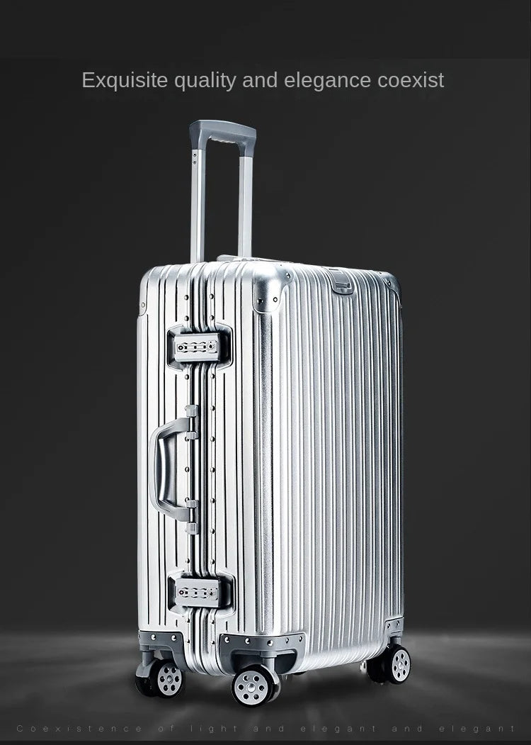 Bagage de voyage Spinner 20/24/26/29, valise de marque en alliage aluminium-magnésium de haute qualité
