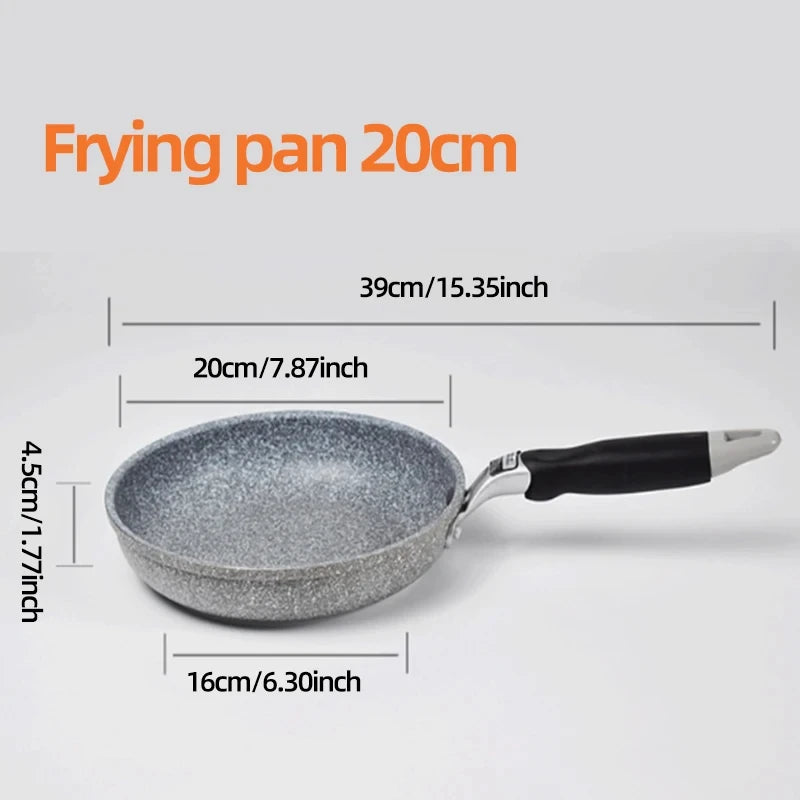 Langlebige Steinpfanne28/26/24/20cm Wok Antihaftpfanne Bratpfanne Kessel Induktionskochfeld Pfannen Pfannkuchen Eier Gasherd Zuhause