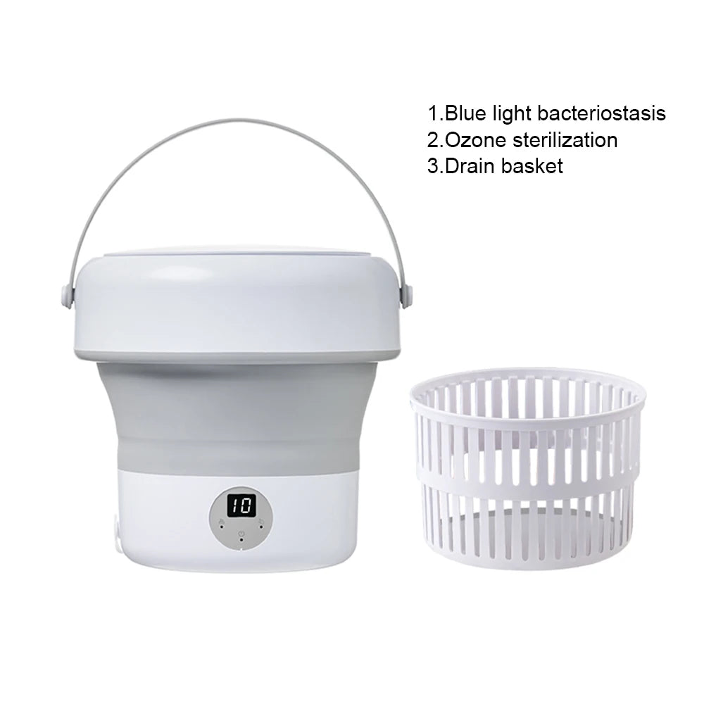 6L 11L Faltbare tragbare Waschmaschine mit Schleudertrockner für Kleidung, Reisen, Zuhause, Ultraschall-Unterwäsche, Socken, Mini-Waschmaschine 110V 220V