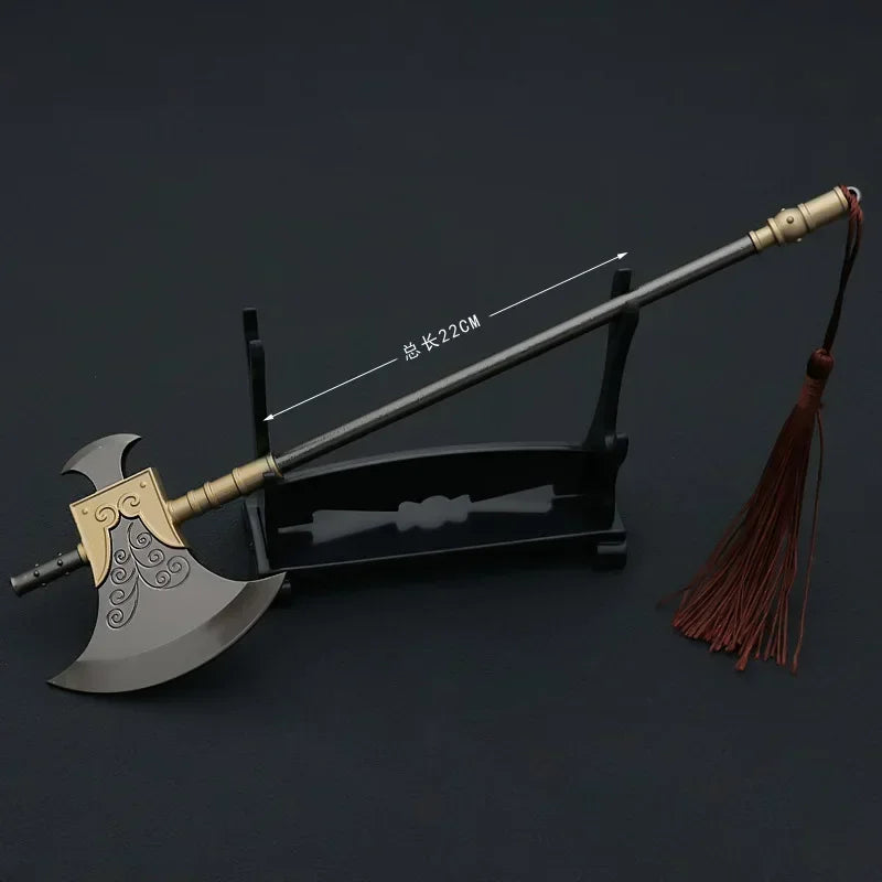 1 Real Water Margin Movies Periphery Weapons The Urgent Vanguard Axe 22cm Uncut Knife Metal Model Ax Cosplay Ax Gift Boys' Toys