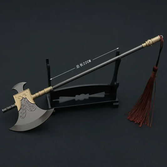 1 Real Water Margin Movies Periphery Weapons The Urgent Vanguard Axe 22cm Uncut Knife Metal Model Ax Cosplay Ax Gift Boys' Toys