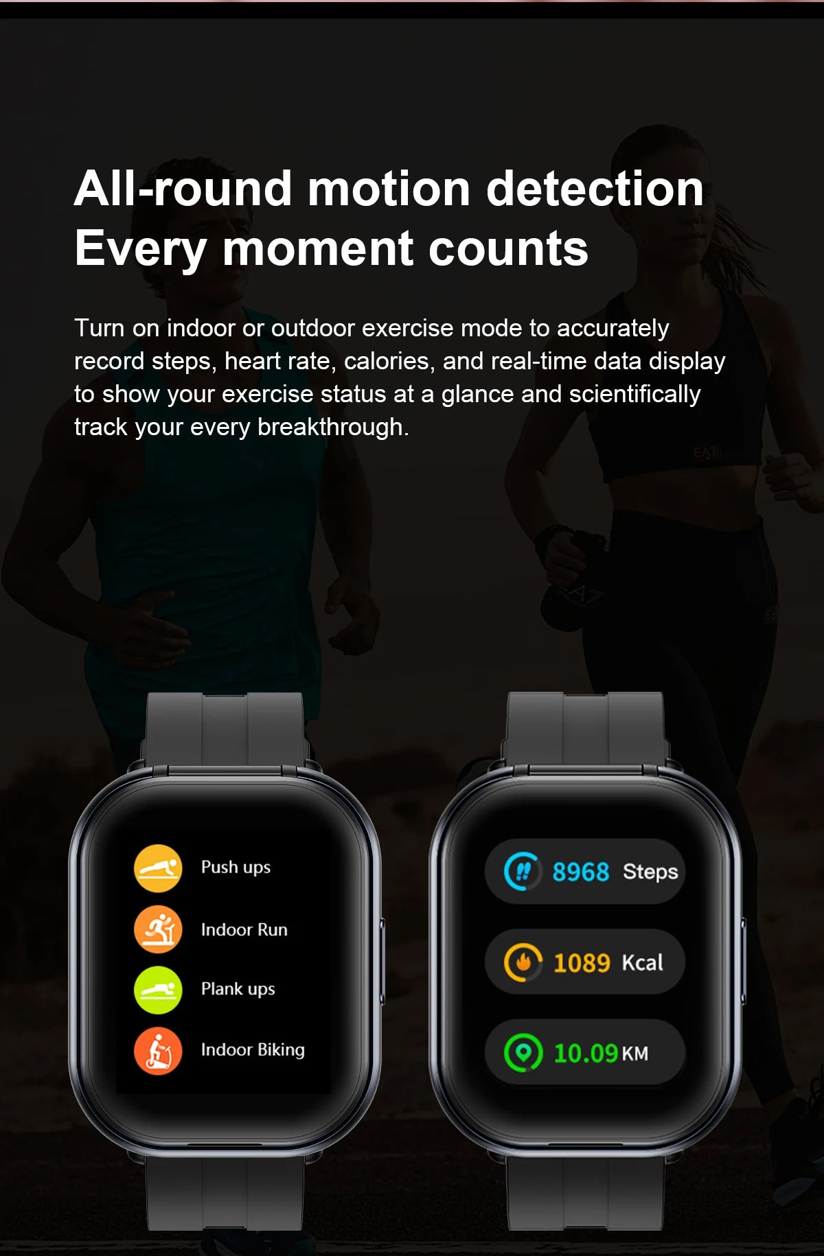 LIGE New Open-back Cip-on Headphones Smart Watch For Men Women 2.01” HD Screen Massive Watch Faces Bluetooth Call Smartwatches