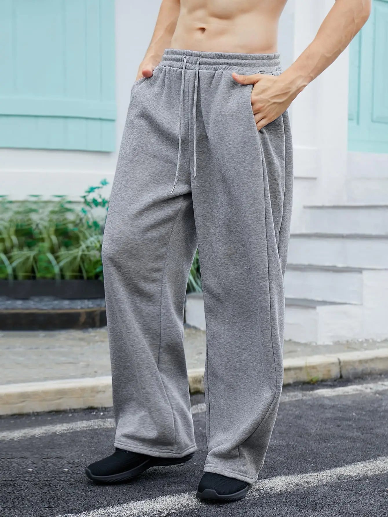 Pantalon de survêtement large Y2K Harajuku pour femmes, streetwear, ample, surdimensionné, gris, de sport, taille haute, avec cordon de serrage, décontracté