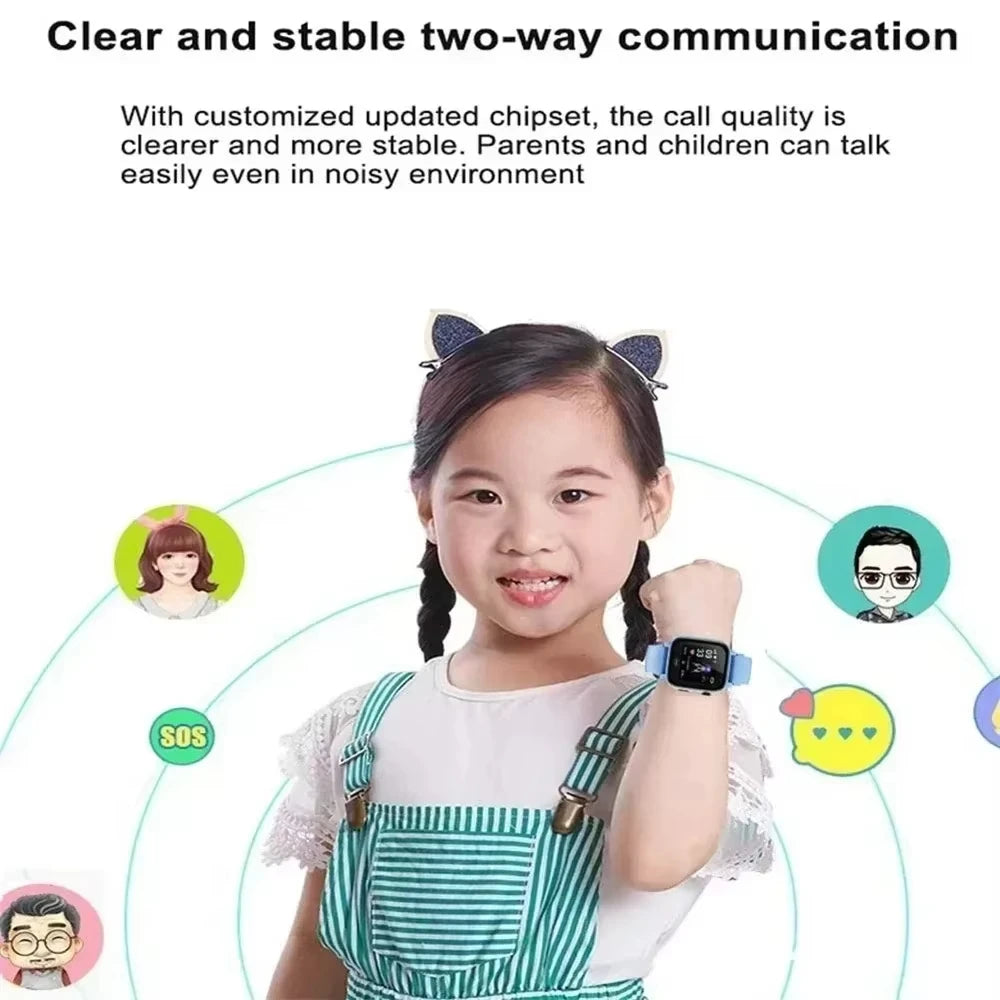 Montre intelligente pour enfants 5G GPS Localisation Appel vidéo Carte SIM SOS Caméra enfant Étanche Mise à niveau 2025 Pour garçons filles Ajouter des écouteurs