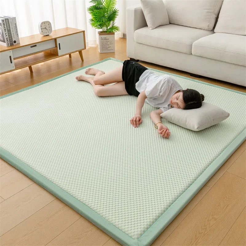 Bodenmatte 3 cm dick, weiche Sitzunterlage für Schlaf-Bodenmatratzen, Wohnzimmer-Kühlmatten zum Krabbeln, rutschfest, maßgefertigte Tatami-Matte