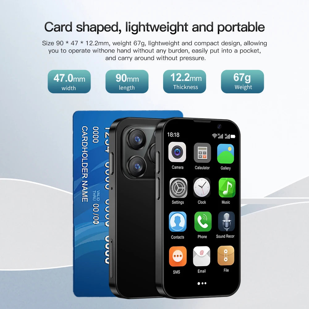 Mini Smartphone SERVO 16SE 16 Go ROM Android 9.0 Wifi Double SIM Veille Play Store 3G WCDMA Petit Téléphone Portable Intelligent 3.0" Nouvelle Version