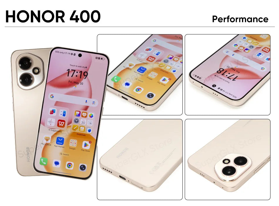 Original Neue Globale Version HONOR 400 5G Smartphone Snapdragon 7 Gen 3 6,55" 120Hz AMOLED Display 200MP 6000mAh 80W SuperCharge