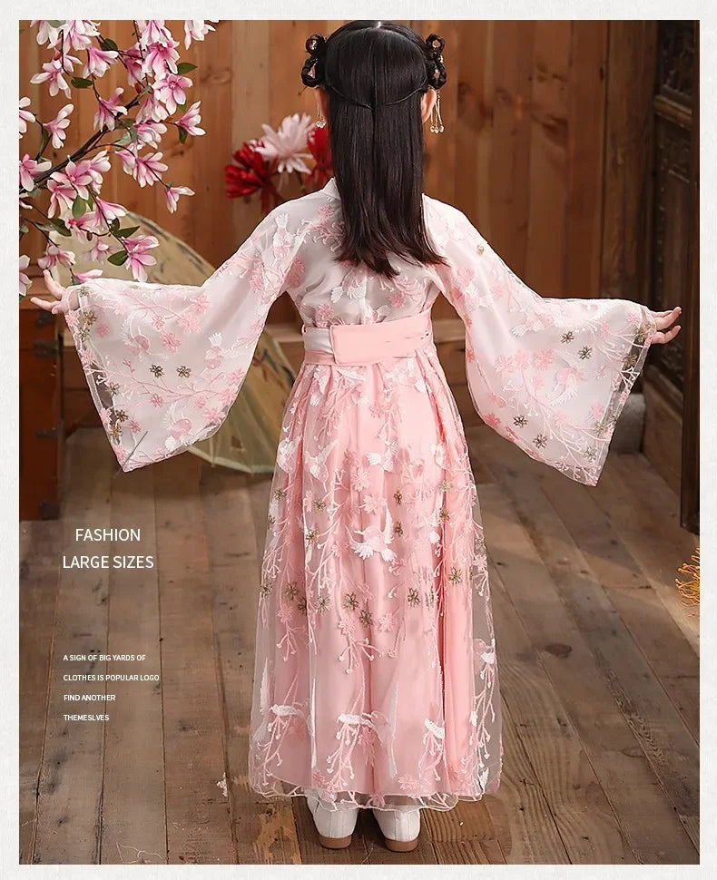 Robe chinoise Hanfu moderne pour fille, tenue d'Halloween de fée, Vêtements pour enfants, Vestidos, Costume traditionnel de Cosplay, Robes pour filles
