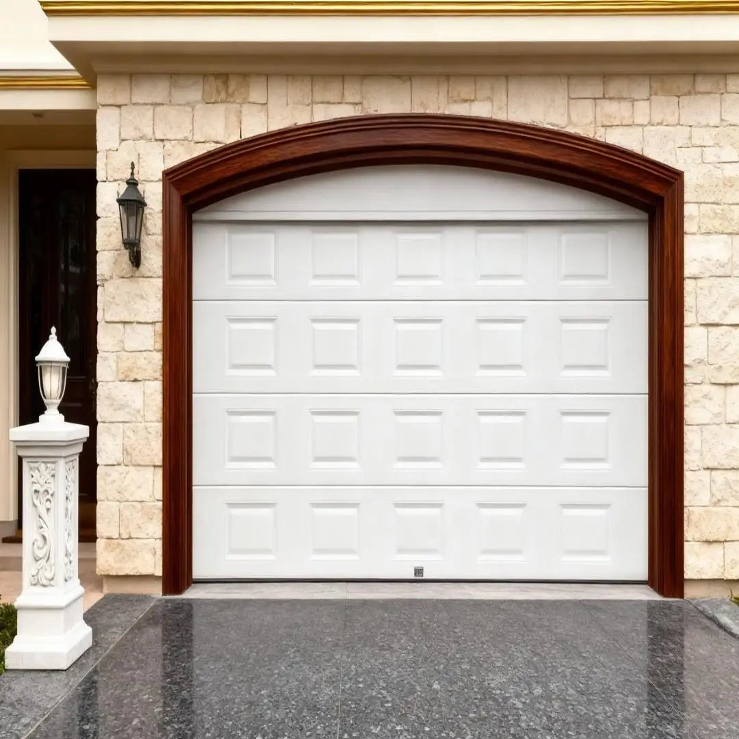 Porte de garage Edgydoor : Panneaux en mousse 8x7 pieds avec fenêtres en verre trempé - Meilleure vente résidentielle de 2025