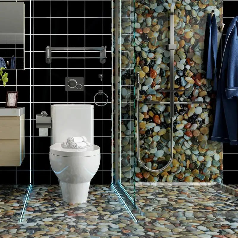 PVC Kiesel Marmor Tapete Badezimmer Wasserdichte Fliesenaufkleber Küche Arbeitsplatte Fensterbank Desktop Selbstklebende Haushaltsfolie