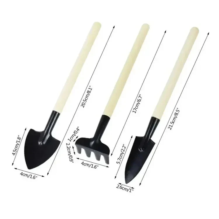 3er-Set Mini-Gartengeräte für Gartenpflanzen, Blumentopf, Kakteen, Gemüse, Graben, Jäten, Zimmerpflanzen, kleine Gartenwerkzeuge