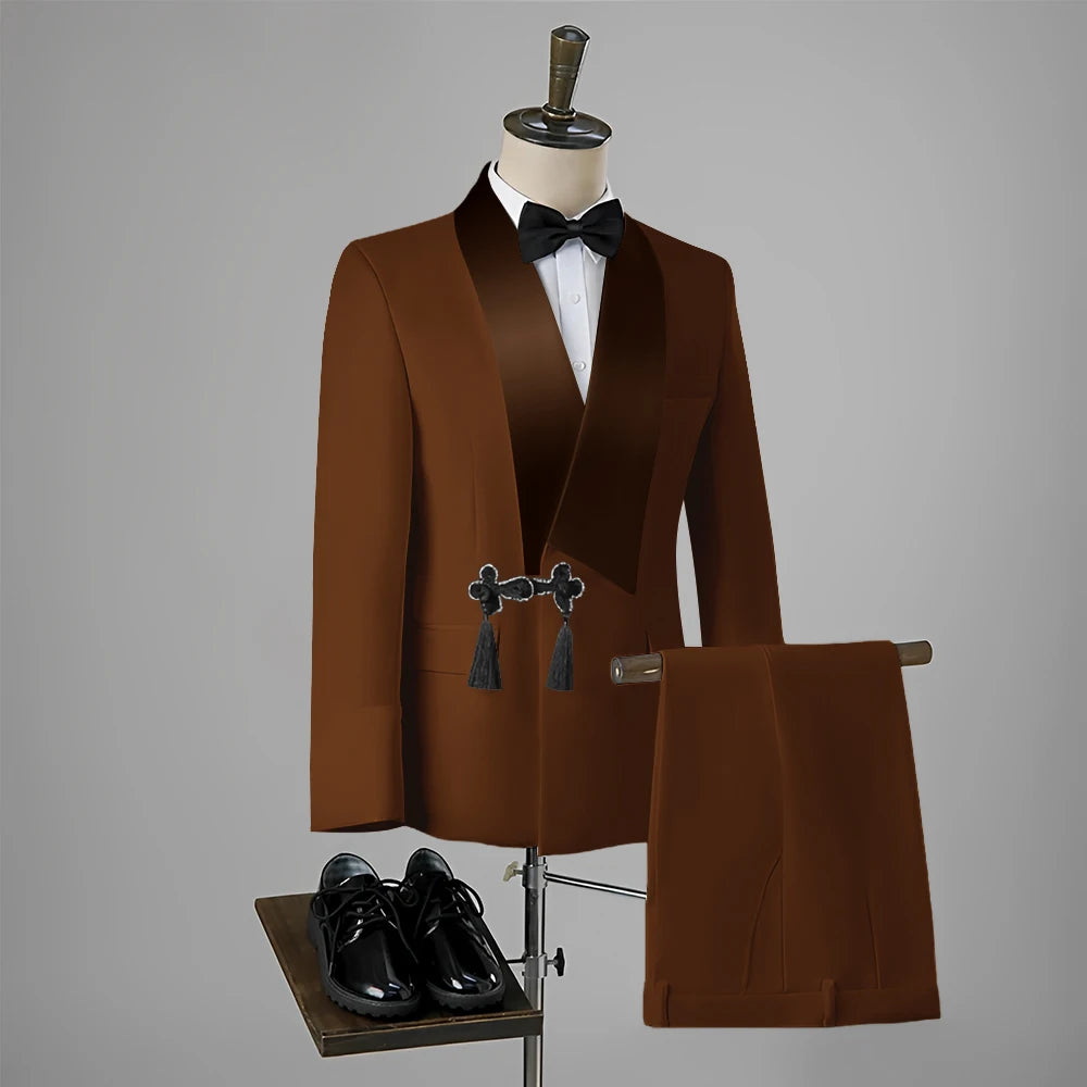 Men Suit Wedding Slim Fit Tassel Shawl Tuxedo