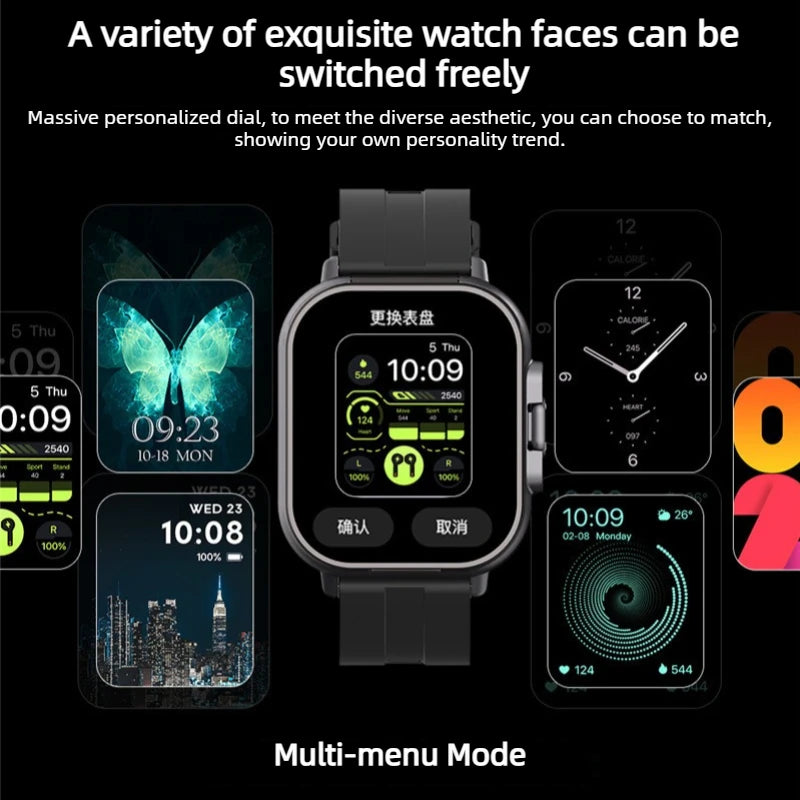 Montre Intelligente 2026 D8 Pro avec Écran 2,01 pouces, Écouteurs sans Fil, Fréquence Cardiaque, Pression Artérielle, Oxygène Sanguin et Assistant Sportif