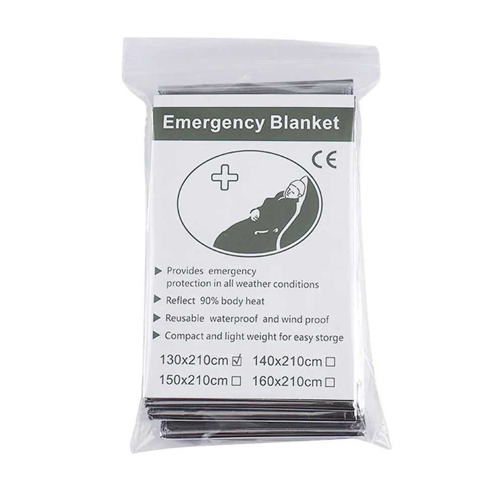1-5PCS Emergency Thermal Blanket Waterproof Windproof Blankets for Outdoor Survive First Aid Blanket Foil Thermal Rescue Blanket