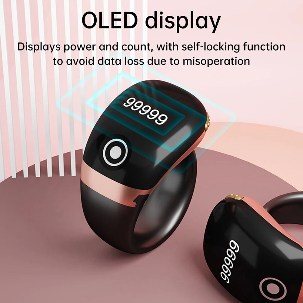 Smart Tasbih Tally Counter 0~99999 Muslims Tasbeeh Zikr Ring Prayer Time Vibration Reminder Type-C Ring Counters OLED Display
