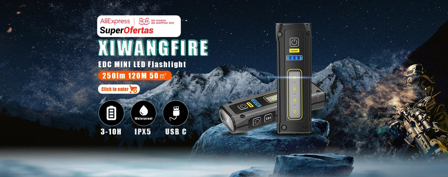 XHP70 Lampenperlen 3000 Lumen Superhelle Taschenlampe Wiederaufladbare LED-Taschenlampen Leistungsstarke Taschenlampe für Camping-Notfälle