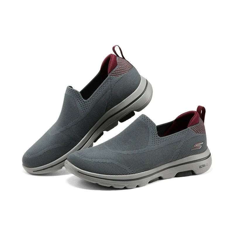 Skechers Schuhe Herren GO WALK 5 Slip-on Freizeit Outdoor Sport Walking Schuhe Herren Leicht Atmungsaktiv Einfaches An- und Ausziehen Sneaker