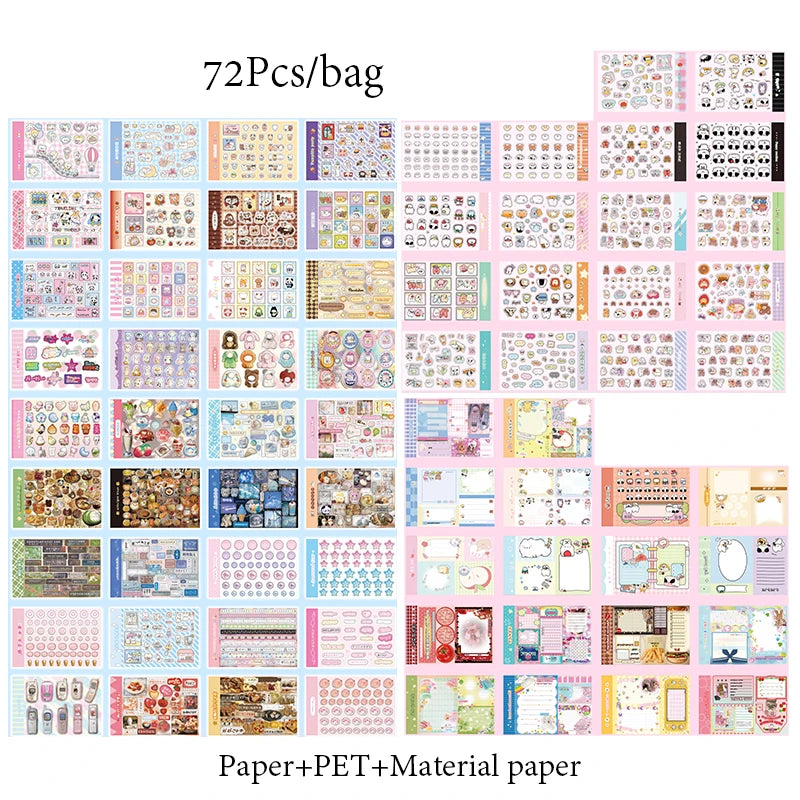 Mr. Paper, 72 Blatt/BuchNiedliche Cartoon Gute Laune Macher Cut Film Sticker Buch AufkleberScrapbook Tagebuch Dekoration Schreibwaren Aufkleber