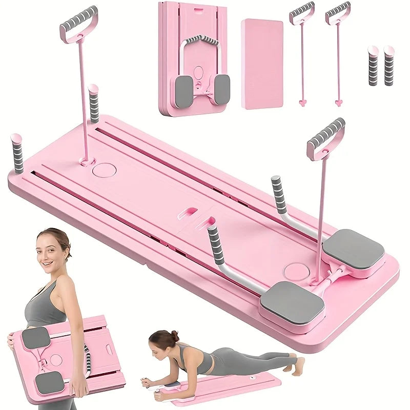 Planche d'exercice abdominale, planche de fitness, tonificateur de jambes et de bras, ensemble de Pilates multifonctionnel, équipement de fitness pour la maison
