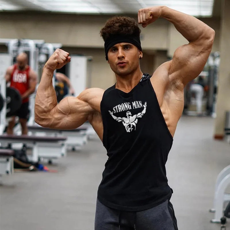 Débardeur de sport sans manches pour homme - Maillot de corps pour homme - Haut de sport pour homme - Vêtement de sport - Haut de sport stringer