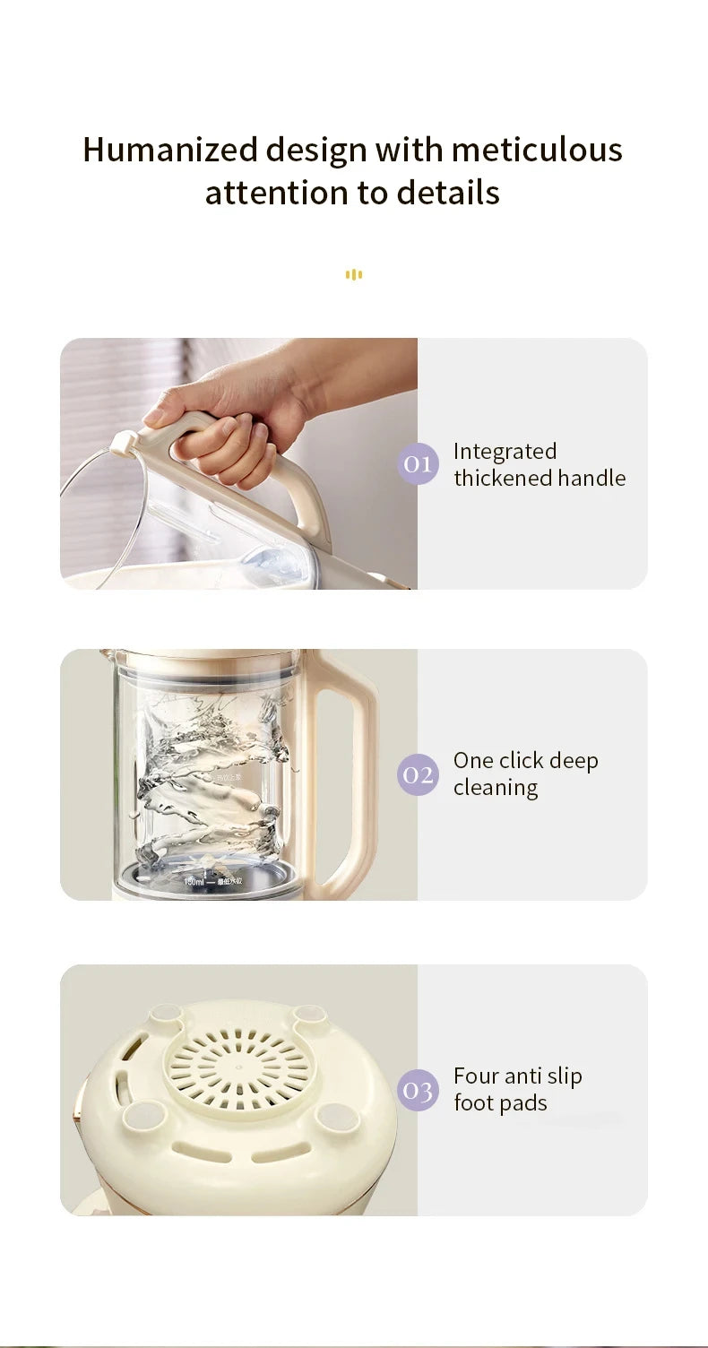 1.2L Soybean Milk Machine Electric Juicer Blender Mixer Soybean Milk Maker High Speed Blender Rice Paste Maker Breakfast Machine