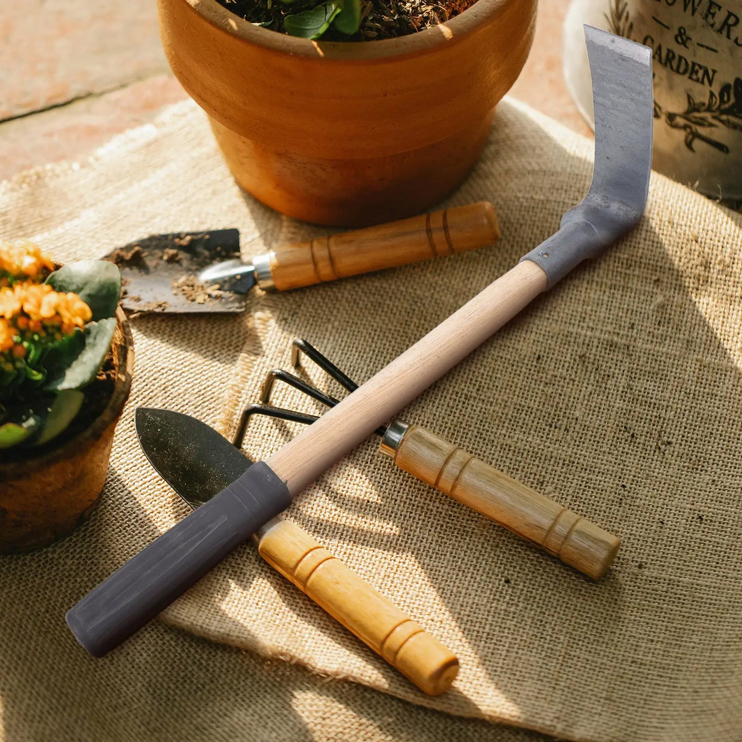 Heavy Duty Steel Garden Hoe with Ergonomic Plastic Handle and Thickened Blade for Weeding Planting Digging Outdoor