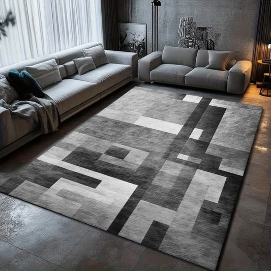 Patchwork Grid Geometric Carpet Pink Green Blue Gray Room Decoration Living Room Large Area Carpet Retro Geometric Rug