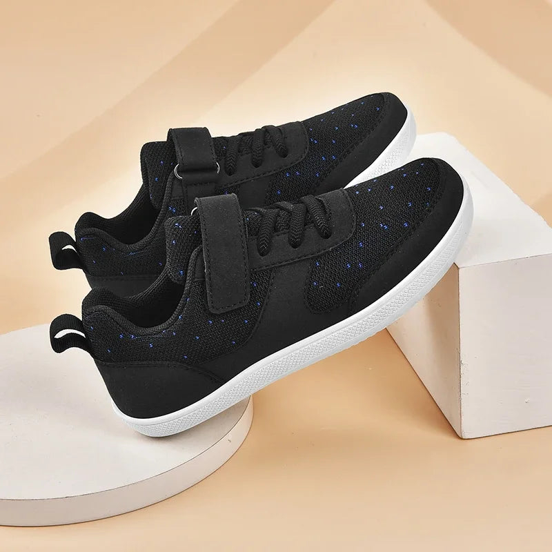 Chaussures enfants à bout large, pieds nus, pour garçons et filles, baskets bébé légères en maille, chaussures de tennis artificielles pour tout-petits
