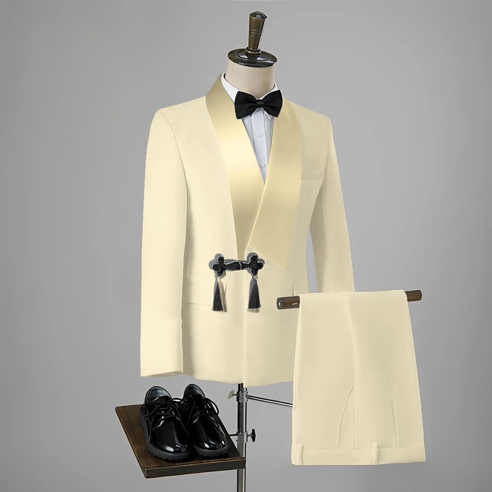 Men Suit Wedding Slim Fit Tassel Shawl Tuxedo