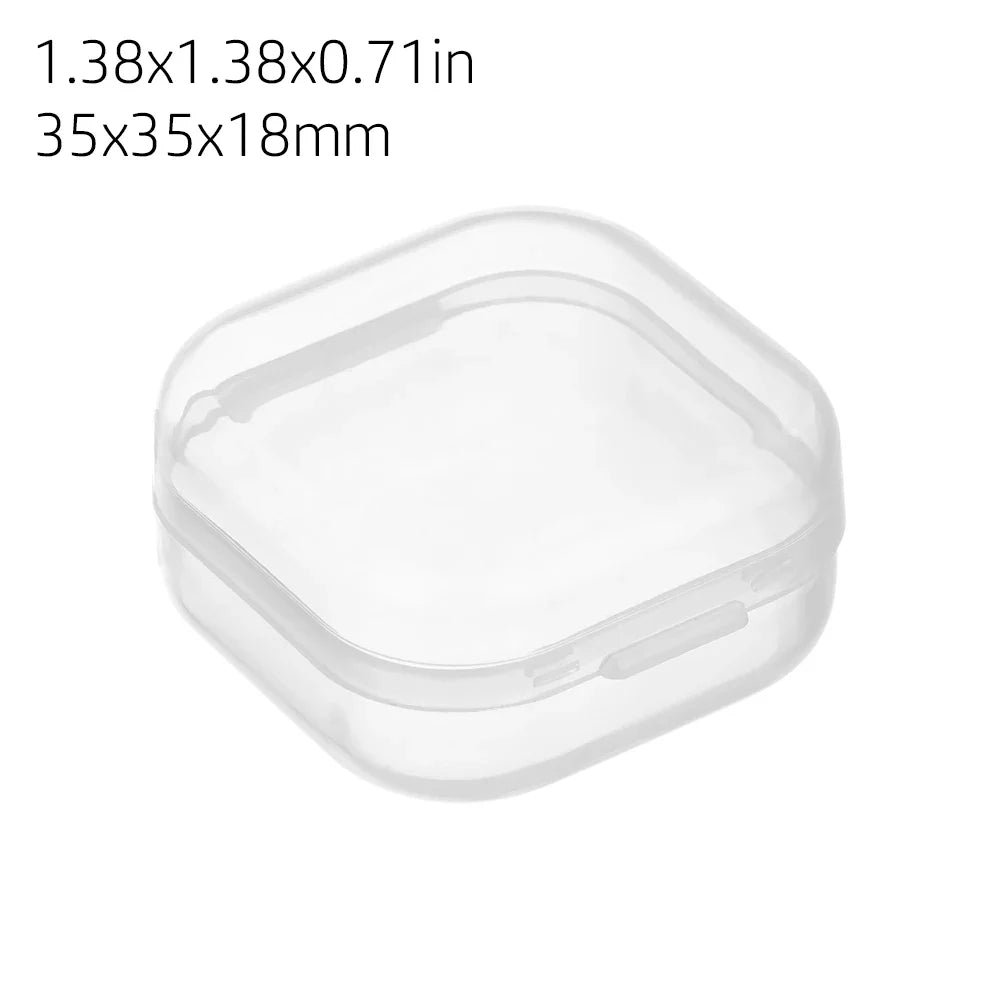 Square Round Plastic Transparent Storage Box Small Items Sundries Organizer Case Jewelry Beads Container Box Tools Accessories