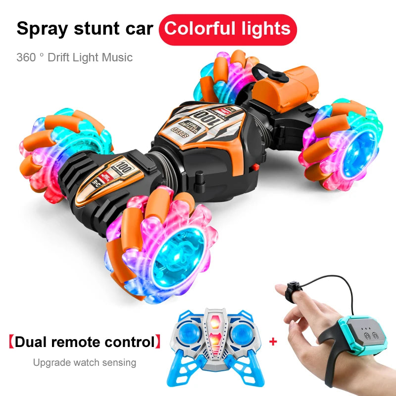 Top RC Stunt Car 2.4G Ferngesteuertes Auto RC Uhr Gestensensor LED Rotation Geschenk Elektronisches Spielzeug für Kinder Jungen