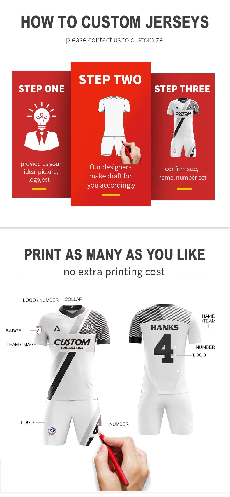 Maillot de football personnalisé par sublimation, uniforme de football en polyester, uniforme de football pour club, maillot de football respirant pour hommes