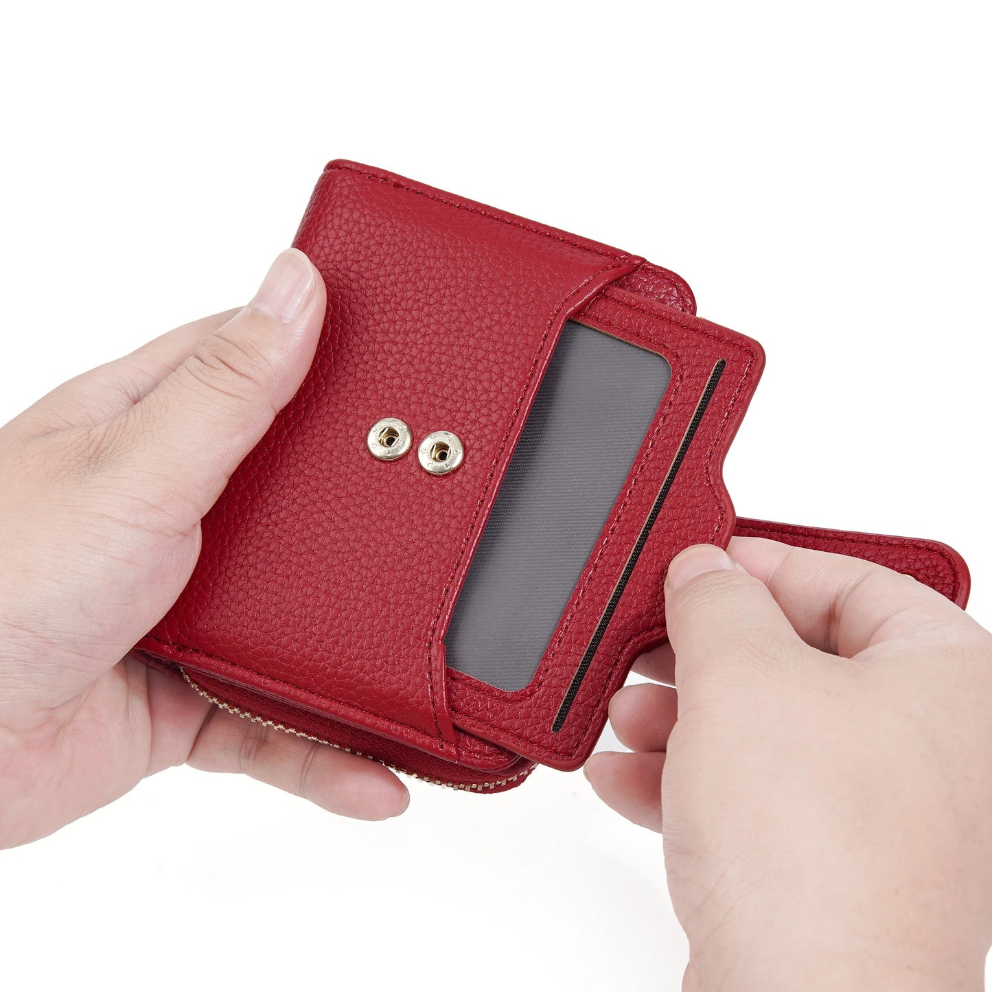 Women Stylish Zip Around Card Wallet, Multi-Functional RFID Blocking Purse with 6 Card Slots and Coin Pocket, Minimalist Gift