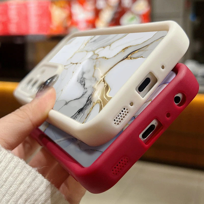 Marmor Hülle für Samsung Galaxy S25 Edge S26 S24 S23 S22 Ultra Plus S25 S24 FE A57 A37 A55 A54 A56 A17 A36 A16 5G Silikonhülle