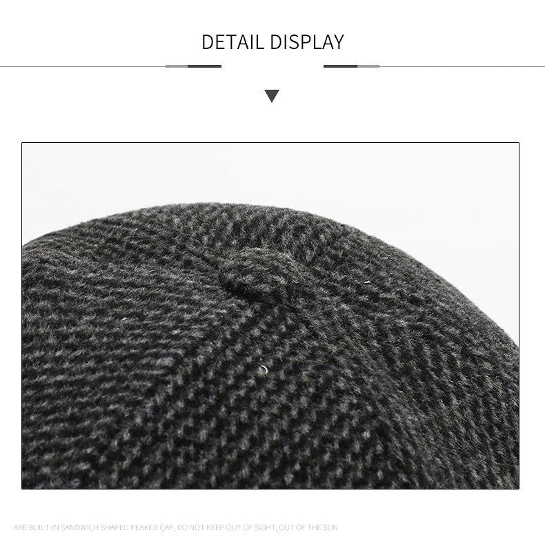 Casquette de baseball en laine tricotée pour l'hiver, cache-oreilles, casquette de baseball pour hommes, chapeaux chauds et épais avec protège-oreilles, casquettes de sport de golf, snapback