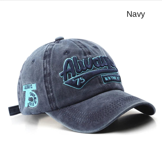 Casquette de baseball brodée pour femmes et hommes, nouvelle casquette de soleil unie printemps-été, casquettes de sport rétro lavables, casquette de pêche hip-hop