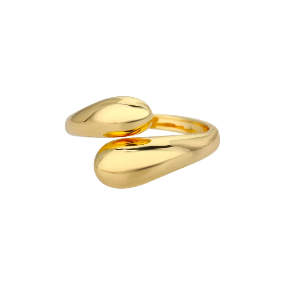 Edelstahlringe für Damen 2024 Trend Offener Goldfarbener Doppelperlenring Hochzeit Ästhetischer Schmuck Paar Geschenk anillos