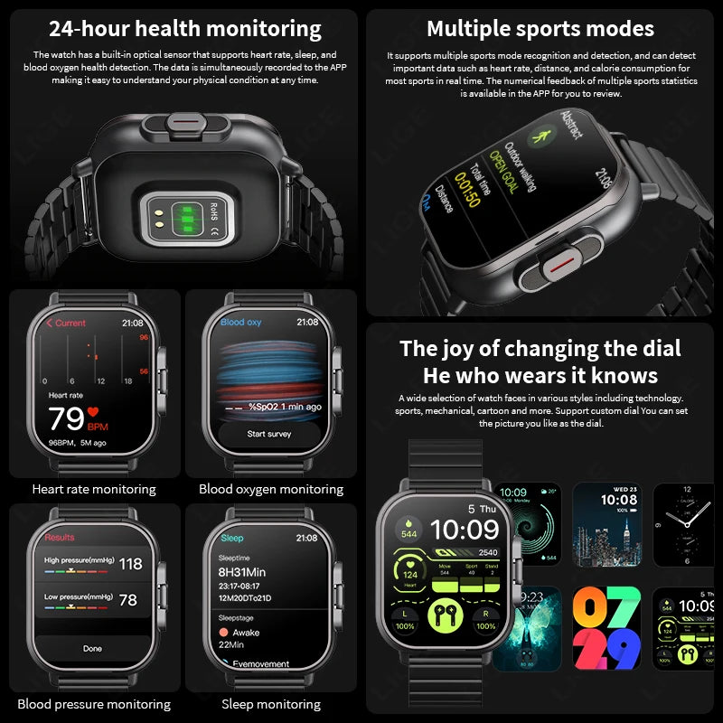 Montre connectée TWS 2 en 1 avec écouteurs, montre de sport, oreillette Bluetooth, montre d'appel, moniteur de santé pour hommes, NFC, montre intelligente pour femmes, écouteurs