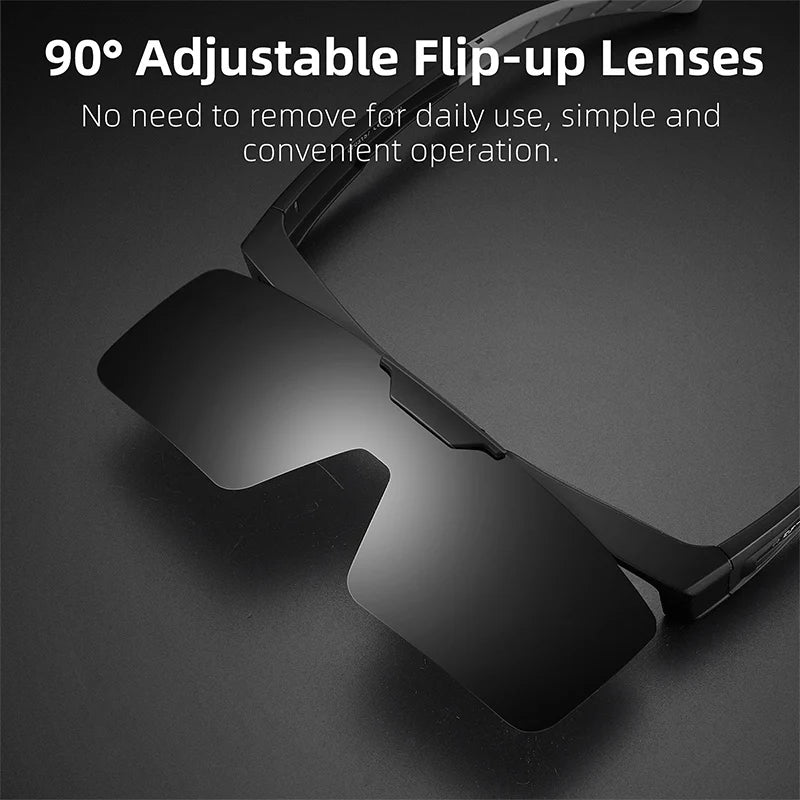 WEST BIKING Lunettes de cyclisme photochromiques Verres relevables Lunettes polarisées à clipser Pare-soleil VTT Vélo de route Lunettes de conduite de nuit