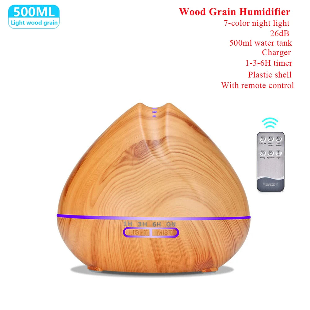Aroma-Diffusor Ätherisches Öl Aromatherapie Ultraschall-Luftbefeuchter Automatische Fernbedienung Luftbefeuchter 300 500 1000ml