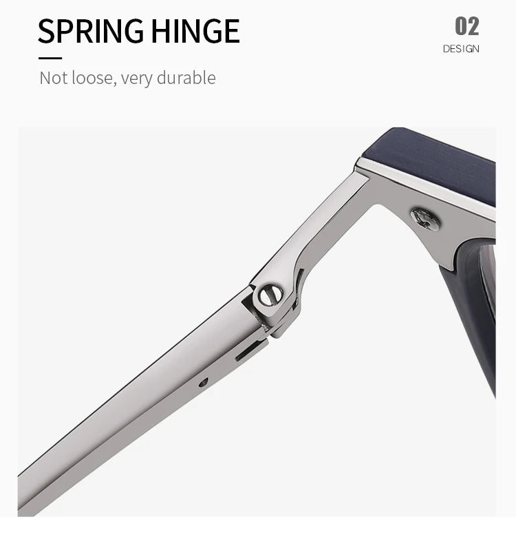 JMISUS Fashion Square Progressive Gleitsichtbrille Herren Damen Photochrome Optische Brille Mehrstärken-Gläser zum Lesen und für den Computer