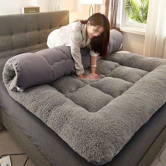 Newest Thickened Warm Lamb Wool Mattress Tatami Mattress Student Dormitory Mattress Non-Slip Foldable for Bedroom Sofa Bed 매트리스