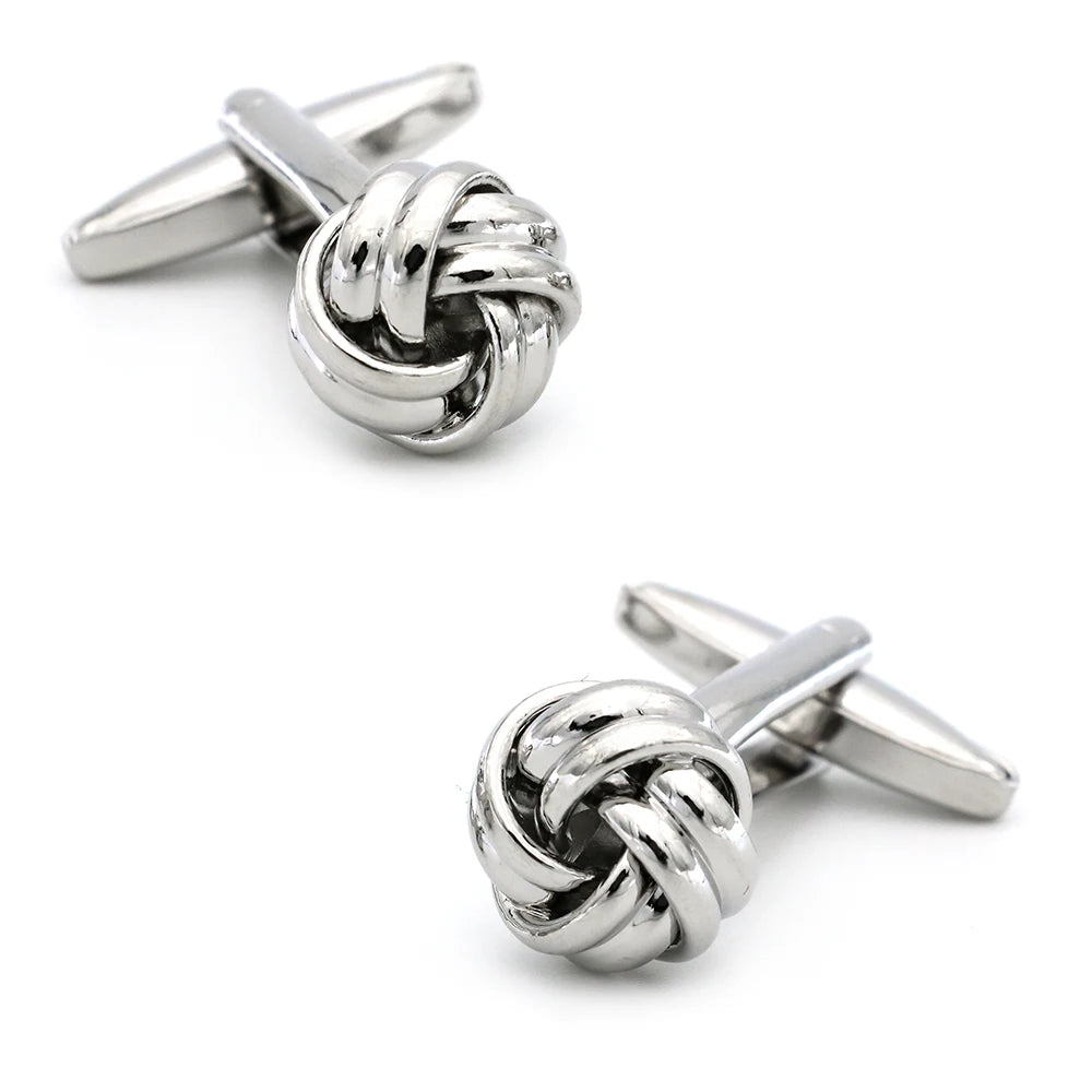 iGame Boutons de manchette nœud de mode en laiton de qualité design boule tressée pour mariage homme