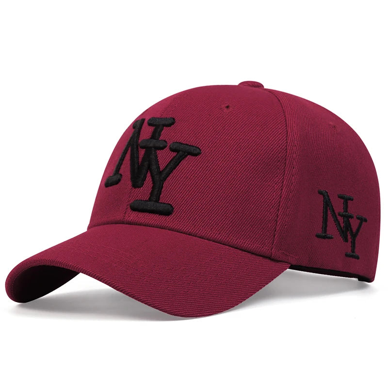 Unisex NY Letter Embroidery Baseball Caps Spring Autumn Outdoor Adjustable Casual Hats Sunscreen Hat
