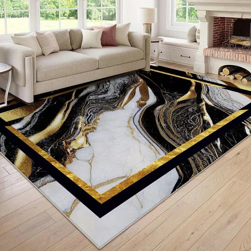 Light Luxury Marble Floor Mat Living Room Decoration Mat Office Soft Fluffy Carpet Bathroom Laundry Room Carpet Room Supplies
