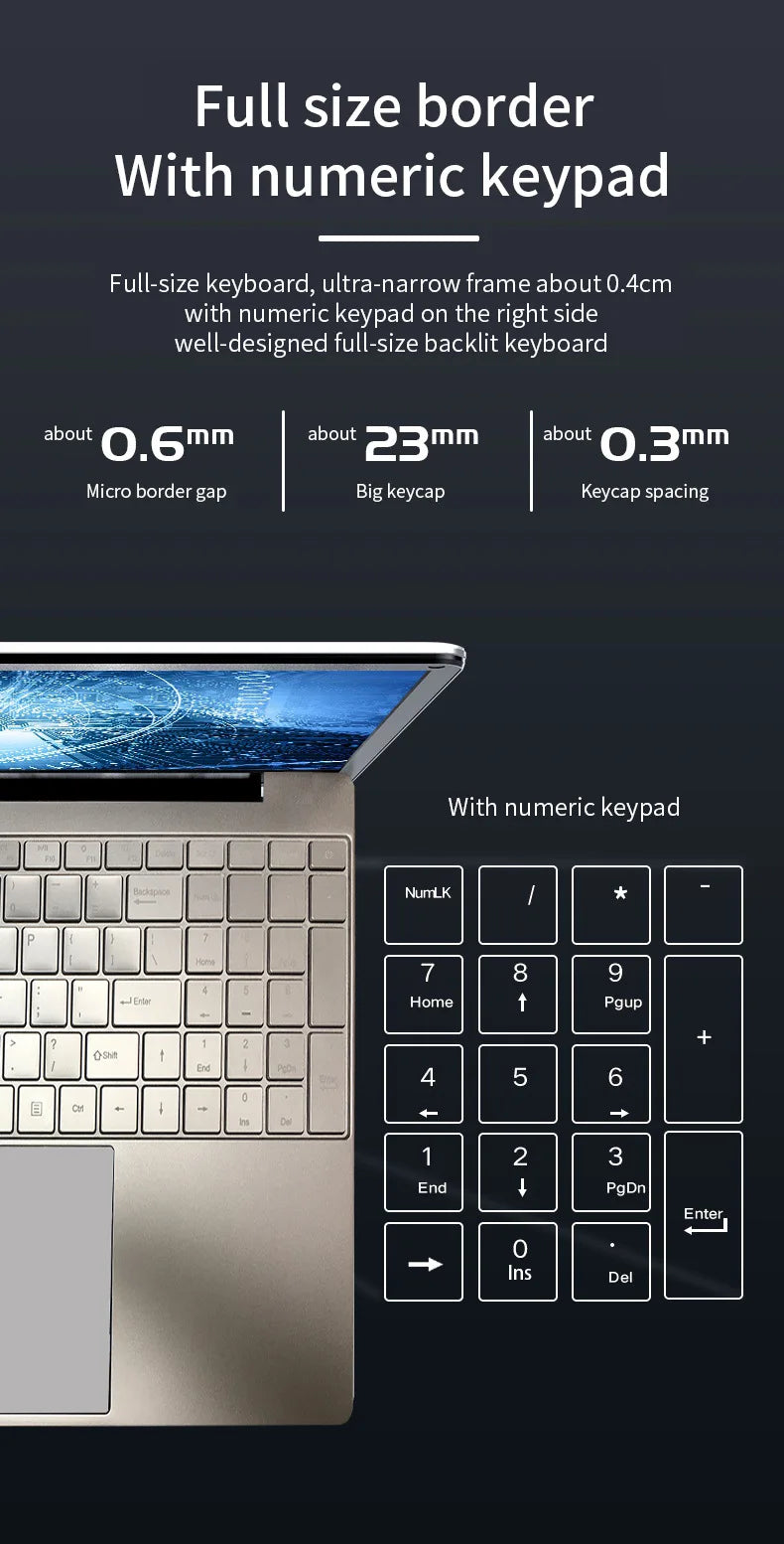 Damen-Laptop Windows 10 Office Education Gaming Notebook Pink 15,6" 11. Intel Celeron N5095 16G RAM 1T Dual WiFi Hebräische Tastatur