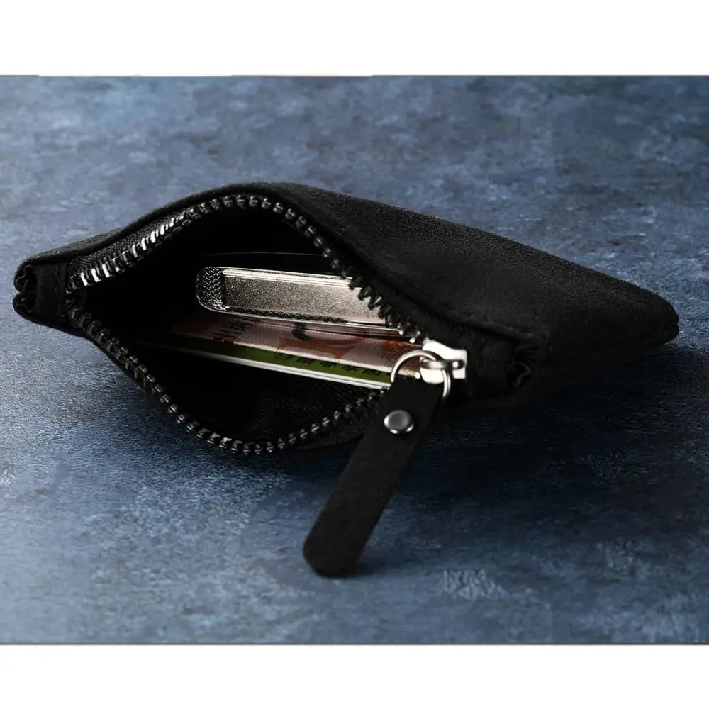 Mini portefeuilles tendance en PU, porte-monnaie, porte-cartes, sac d'argent, pochette à monnaie zippée pour femmes et hommes